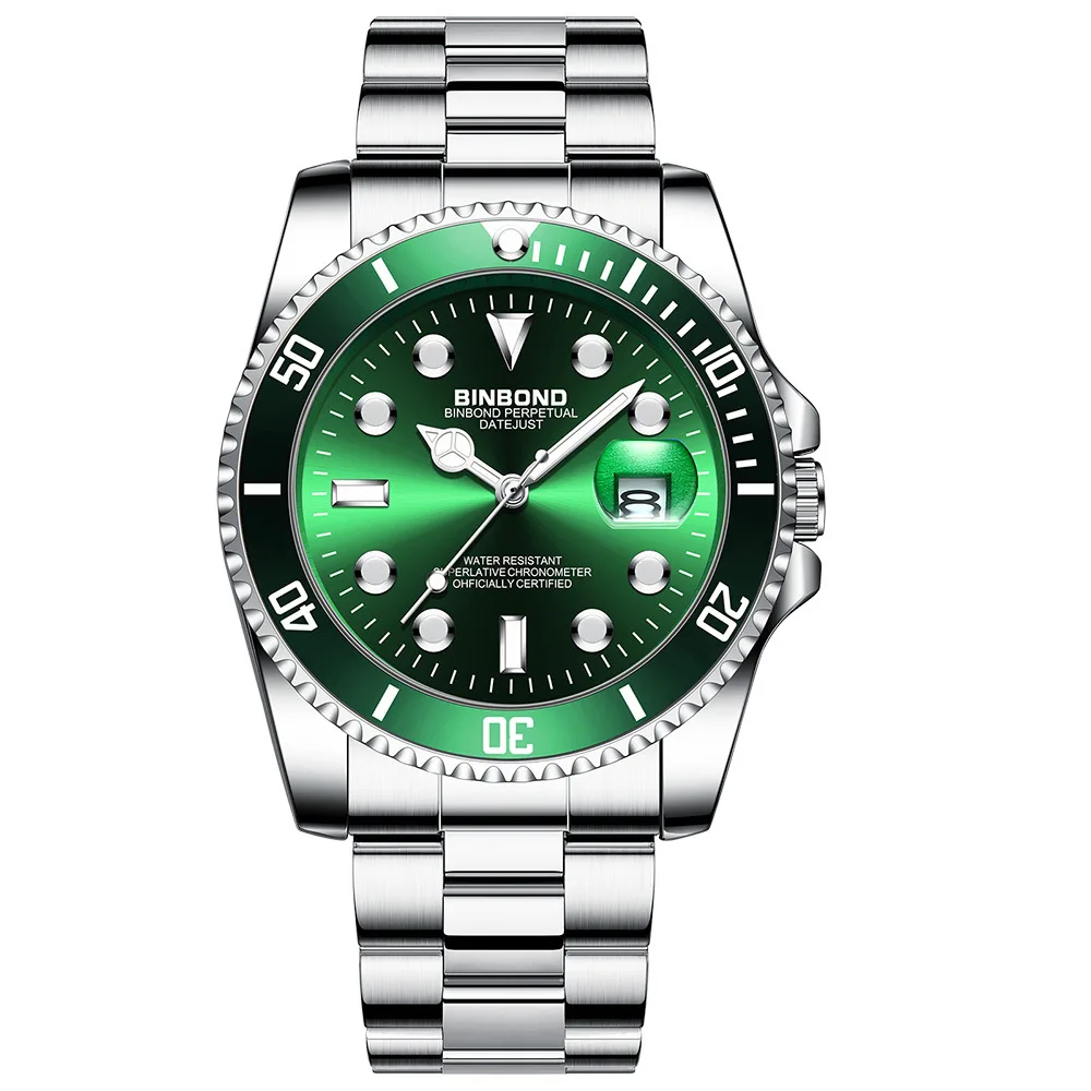 BINBOND Green Ghost Luxury quartz watches for men luminous waterproof auto date men's watch Staniless Steel casual reloj
BINBOND Green Ghost Luxury quartz watches for men luminous waterproof auto date men's watch Staniless Steel casual reloj