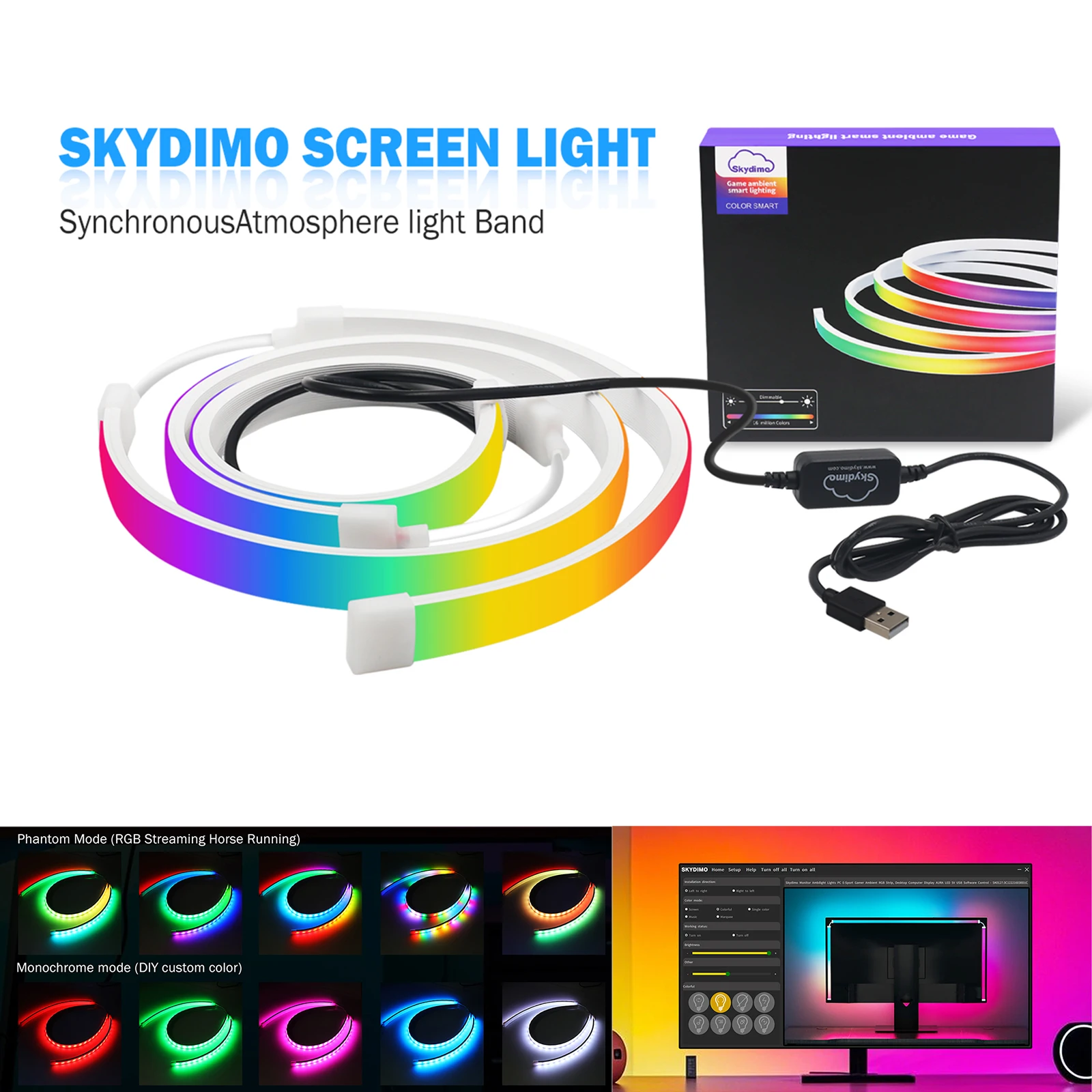 Dream Color USB RGB 24 "27" 32 "49" Синхронизация экрана компьютера Светодиодная лента Подсветка для экрана компьютера
Dream Color USB RGB 24 "27" 32 "49" Синхронизация экрана компьютера Светодиодная лента Подсветка для экрана компьютера