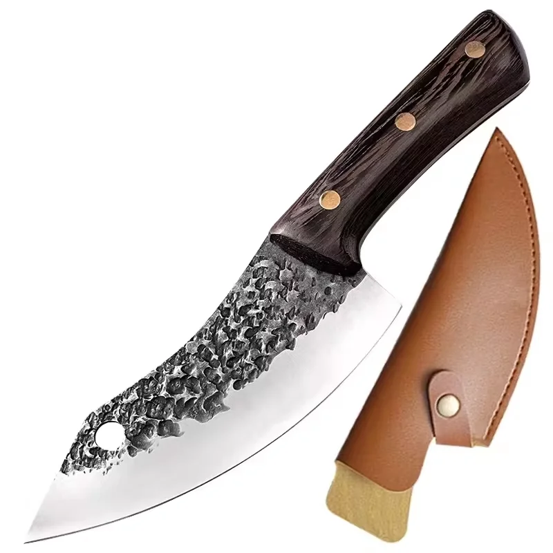 High Carbon Steel Butcher Knife Hand Forged Meat Cleaver Knife Full Tang Chef Knife Sharp Kitchen Slicing Knife With Belt Sheath
High Carbon Steel Butcher Knife Hand Forged Meat Cleaver Knife Full Tang Chef Knife Sharp Kitchen Slicing Knife With Belt Sheath