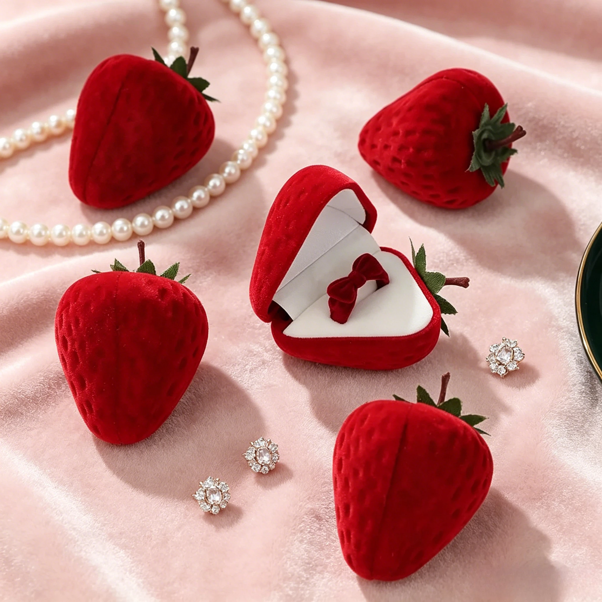 5pcs Popular Strawberry Box Cute Jewelry Boxes Ring Flocking Storage Box Fashion Earring Jewelry Box Birthday Gift
5pcs Popular Strawberry Box Cute Jewelry Boxes Ring Flocking Storage Box Fashion Earring Jewelry Box Birthday Gift
