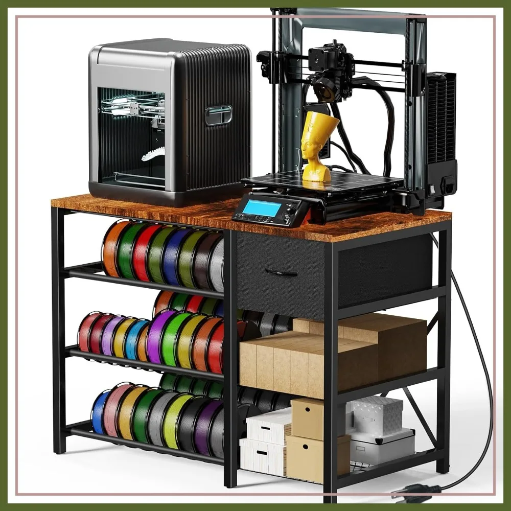 3D Printer Stand with Filament Storage Rack, 3-Tier Holder with Drawer, Organized for Office Workshop Studio
3D Printer Stand with Filament Storage Rack, 3-Tier Holder with Drawer, Organized for Office Workshop Studio