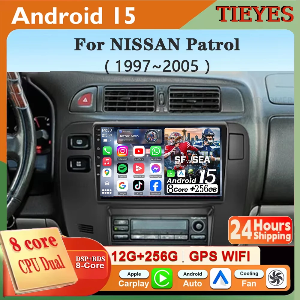 Android 15 Car Radio For NISSAN Patrol 1997 - 2005 LHD RHD carplay + auto GPS Navigation Multimedia Player WIFI 4G DSP
Android 15 Car Radio For NISSAN Patrol 1997 - 2005 LHD RHD carplay + auto GPS Navigation Multimedia Player WIFI 4G DSP