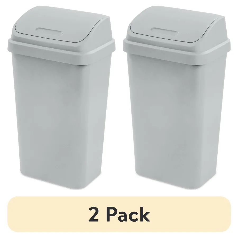 2 pack Kitchen Trash Can 13 Gallon Plastic Garbage Bin with Swing Top Lid Light Gray
2 pack Kitchen Trash Can 13 Gallon Plastic Garbage Bin with Swing Top Lid Light Gray