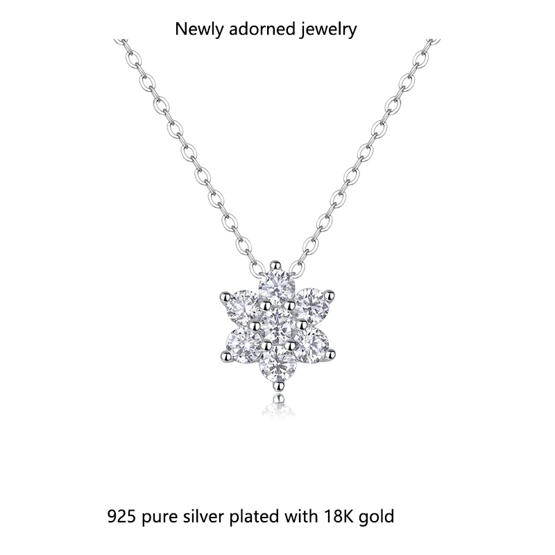 Cross-border foreign trade S925 sterling silver Korean-style snowflake necklace, Moissanite, sweet and minimalist, versatile, de
Cross-border foreign trade S925 sterling silver Korean-style snowflake necklace, Moissanite, sweet and minimalist, versatile, de