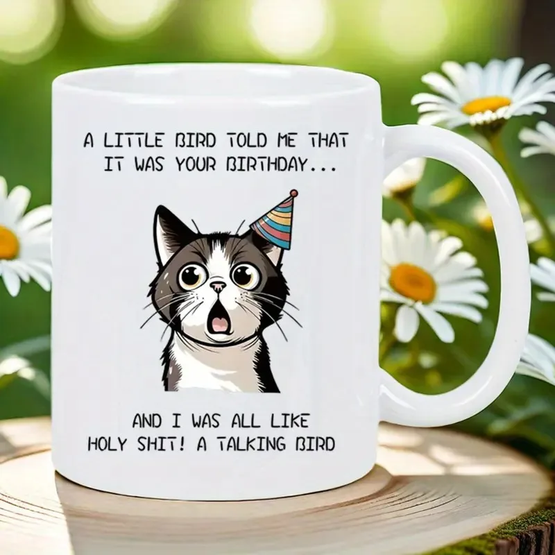 Talking Bird Birthday Mug - Funny Cat Coffee Mug for Gifts, Home Decor, Office Use, Unique Collectors & Party Essentials
Talking Bird Birthday Mug - Funny Cat Coffee Mug for Gifts, Home Decor, Office Use, Unique Collectors & Party Essentials