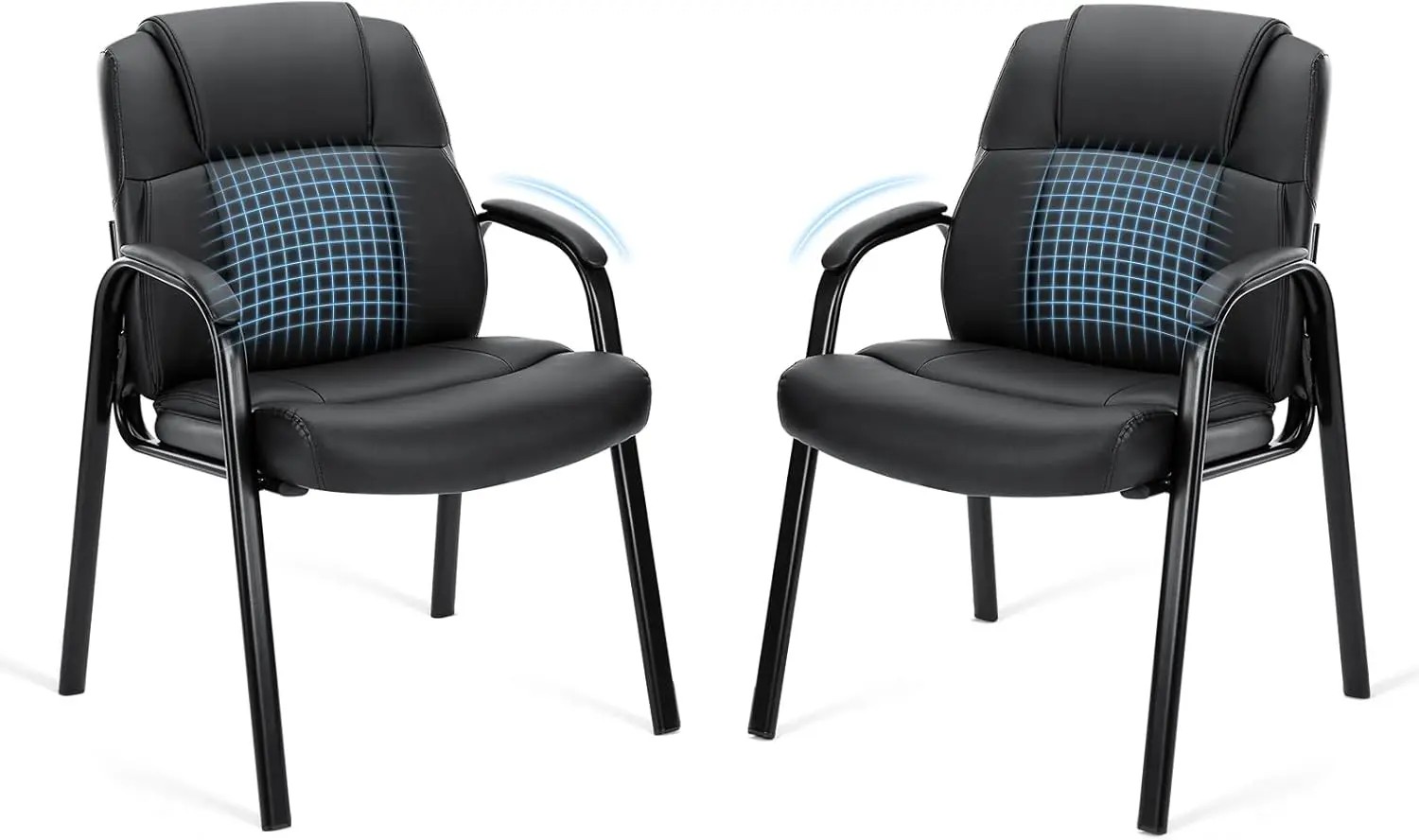 PU Leather Guest Chairs Set of 2, No Wheels, Padded Arms for Office Reception
PU Leather Guest Chairs Set of 2, No Wheels, Padded Arms for Office Reception