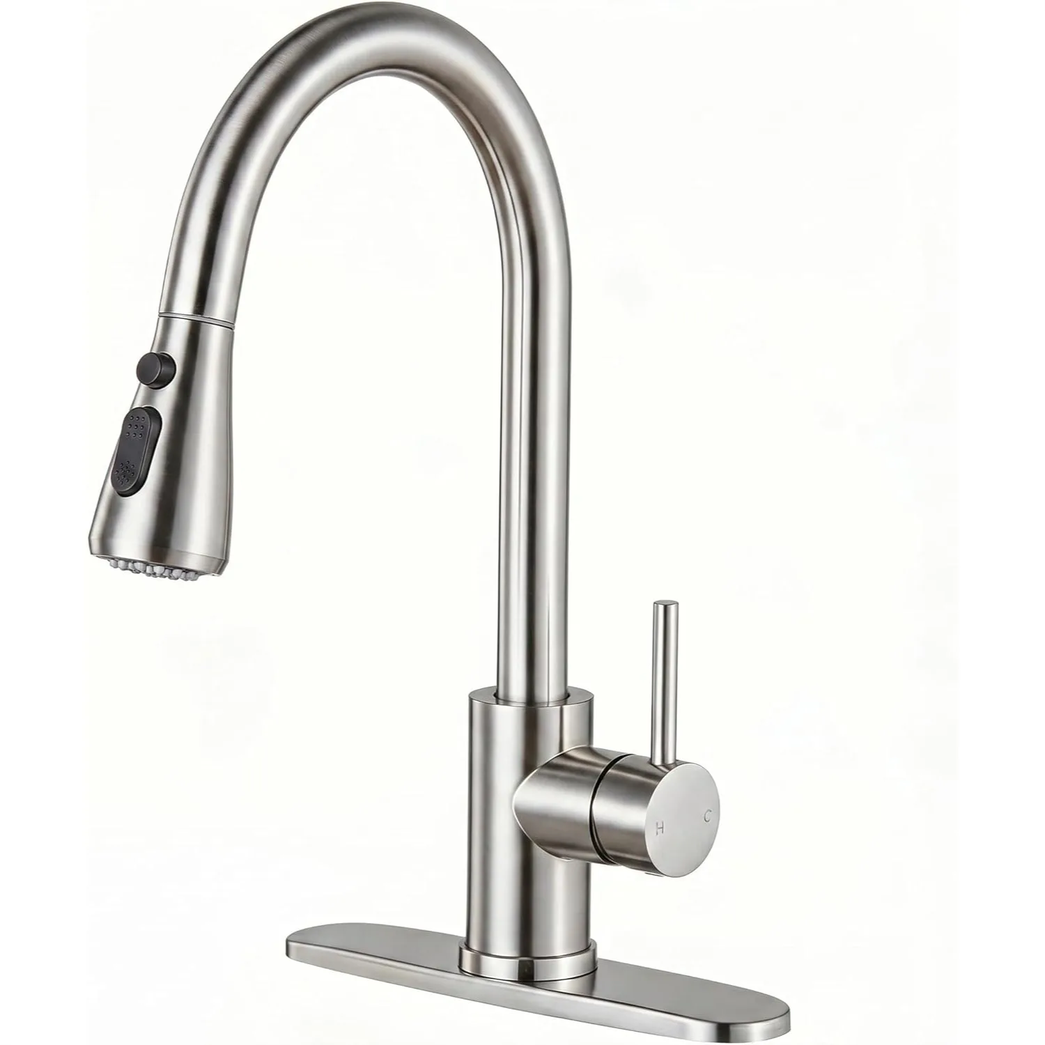 Kitchen Faucet with Pull Down Sprayer, Brushed Nickel Single Handle High Arc Stainless Steel Sink Faucet for Farmhouse Camper
Kitchen Faucet with Pull Down Sprayer, Brushed Nickel Single Handle High Arc Stainless Steel Sink Faucet for Farmhouse Camper