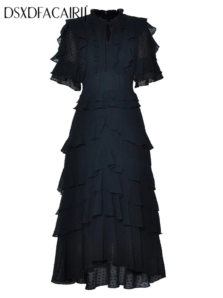 DSXDFACAIRIJ Solid Color Dot Dress For Women Lace-up O-Neck Flare Sleeve Ruffles Vintage Dresses Fashion Summer Females
DSXDFACAIRIJ Solid Color Dot Dress For Women Lace-up O-Neck Flare Sleeve Ruffles Vintage Dresses Fashion Summer Females