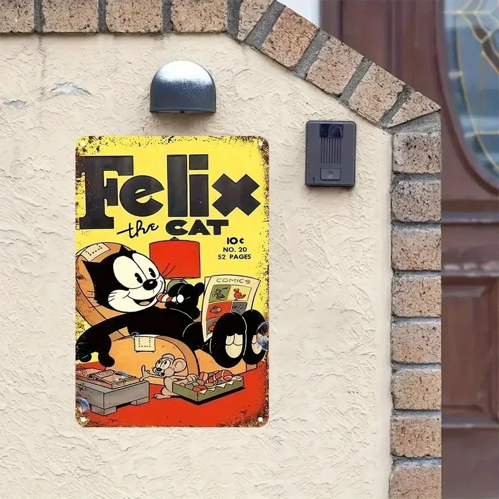 Vintage Felix the Cat Metal Sign by ClassicToonDecor – Distressed Tin Art with Winking Eye & Bowtie Graphics | Ideal for
Vintage Felix the Cat Metal Sign by ClassicToonDecor – Distressed Tin Art with Winking Eye & Bowtie Graphics | Ideal for