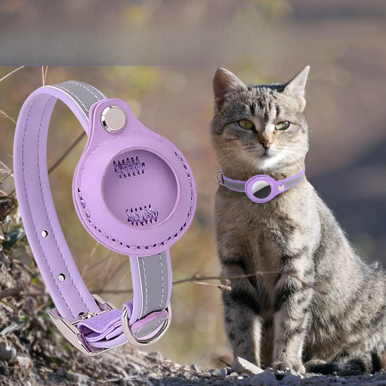 Upgraded PU Leather Holder Anti-Loss Cat Collar GPS Tracking & Reflective Design - Secure Lock Compatible Collar for Cats
Upgraded PU Leather Holder Anti-Loss Cat Collar GPS Tracking & Reflective Design - Secure Lock Compatible Collar for Cats