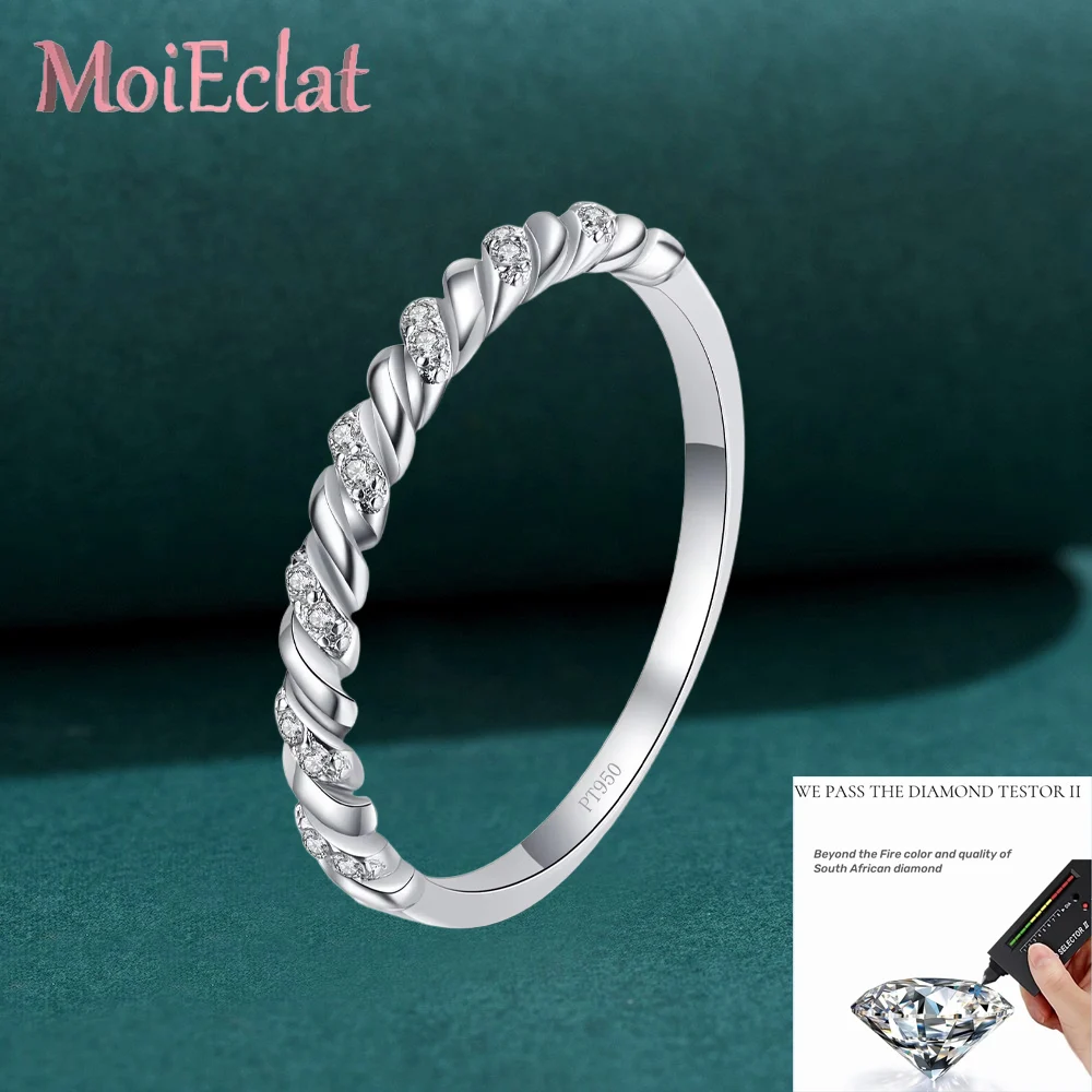 Elegantly Crafted Platinum Pt950 Rings for Women with 0.056ct Moissanite, Twist Style Ring Details Timeless Jewelry for Her
Elegantly Crafted Platinum Pt950 Rings for Women with 0.056ct Moissanite, Twist Style Ring Details Timeless Jewelry for Her