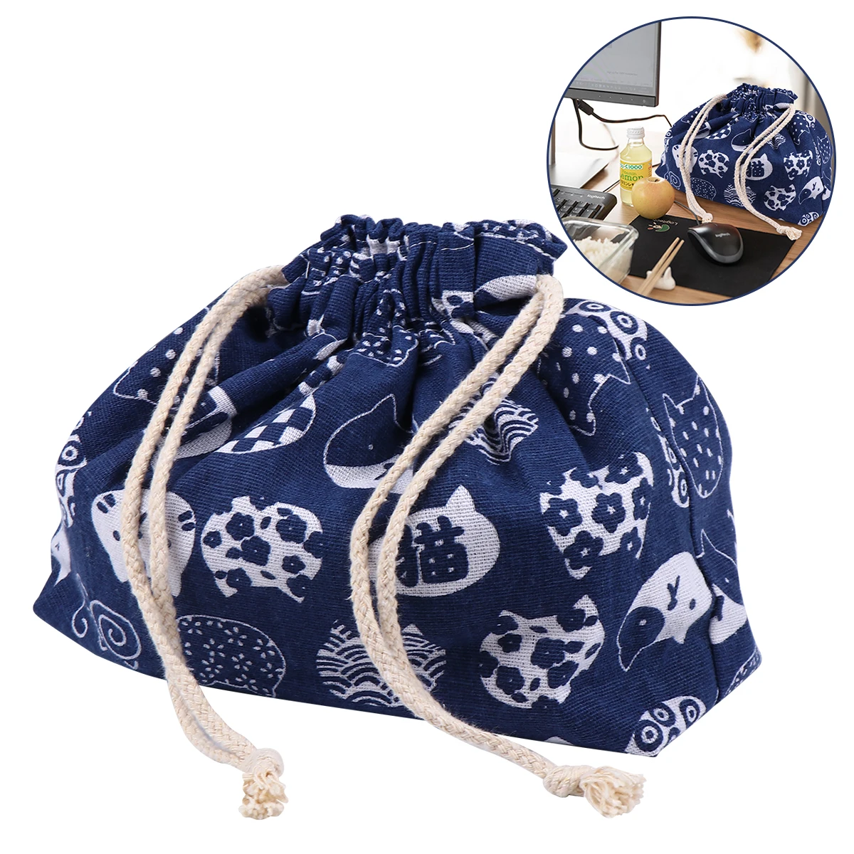 1pc Japanese Style Bento Bag Cotton Linen Material Double Layer Thickened Portable Lunch Tote Reusable Food Carrier Picnic
1pc Japanese Style Bento Bag Cotton Linen Material Double Layer Thickened Portable Lunch Tote Reusable Food Carrier Picnic