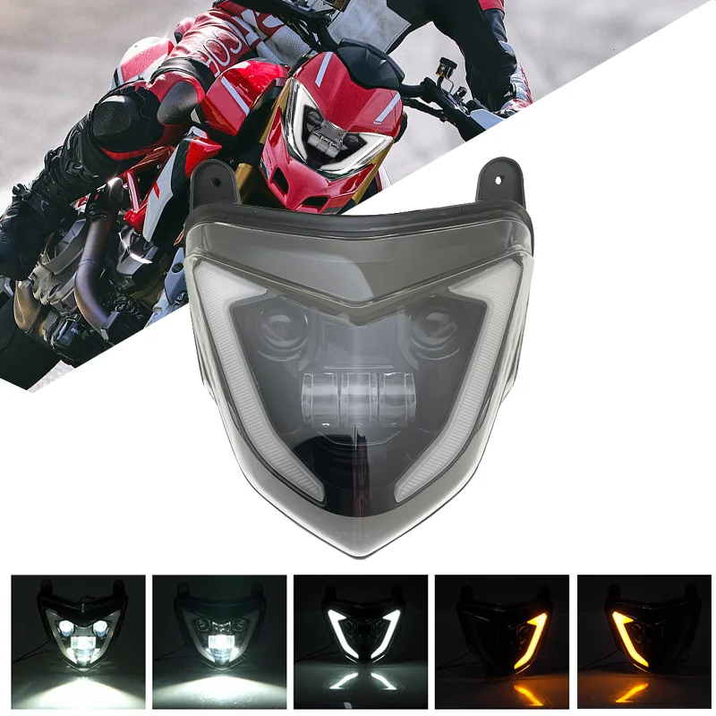 For DUCATI Hypermotard 821 939 SP Headlight Beam with Angel Eyes DRL Assembly Kit and Replacement Light LED Turn Signal Lights
For DUCATI Hypermotard 821 939 SP Headlight Beam with Angel Eyes DRL Assembly Kit and Replacement Light LED Turn Signal Lights