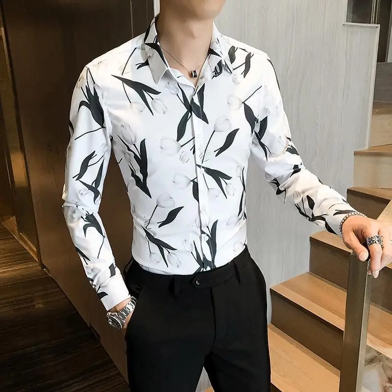 Мужская приталенная рубашка с длинным рукавом, повседневная, деловая, осенняя, с цветочным принтом, в британском стиле, элегантный топ 2026
Мужская приталенная рубашка с длинным рукавом, повседневная, деловая, осенняя, с цветочным принтом, в британском стиле, элегантный топ 2026