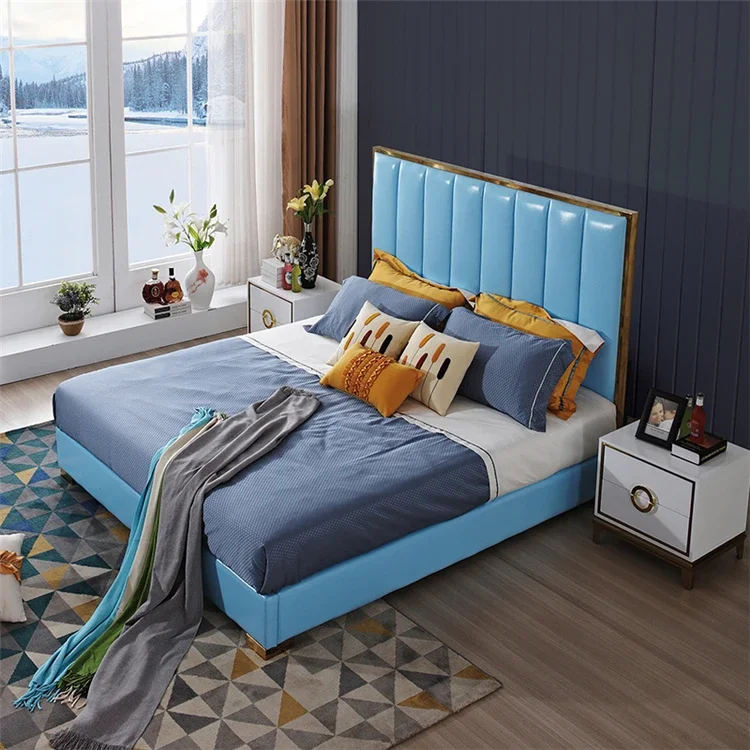 Modern Luxury Design Bedroom Furniture Sets Custom Color Size Solid Wooden Frame High Glossy Leather Bed
Modern Luxury Design Bedroom Furniture Sets Custom Color Size Solid Wooden Frame High Glossy Leather Bed