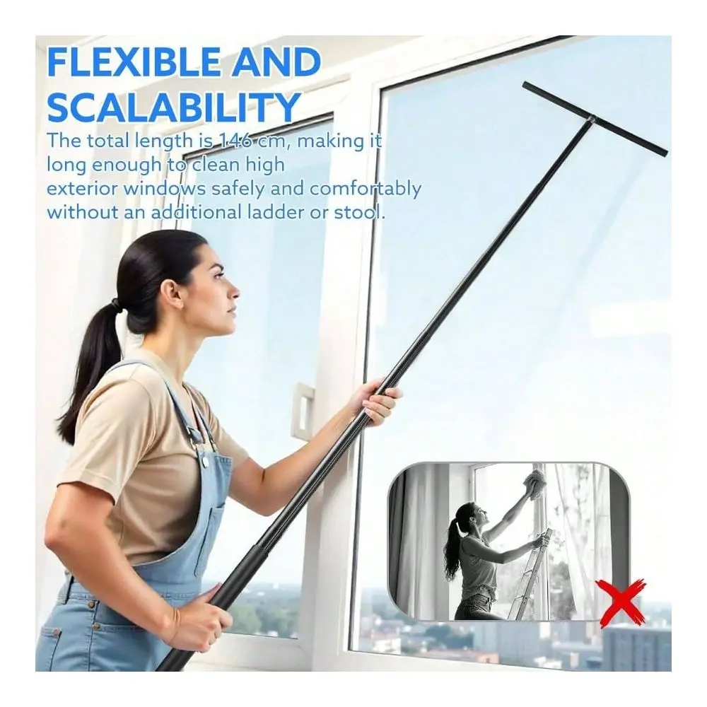 Squeegee With Long Handle, 57 Telescopic Window Squeegee Shower Glass, Floor, Tile And Car Windshield
Squeegee With Long Handle, 57 Telescopic Window Squeegee Shower Glass, Floor, Tile And Car Windshield