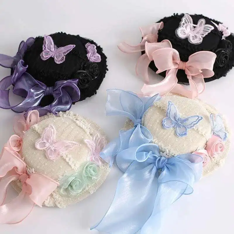 Butterfly Rose Bow Doll Flat Hat Sweet Decorative Headwear Four Colors Available Pastoral Style Lolita TopHat
Butterfly Rose Bow Doll Flat Hat Sweet Decorative Headwear Four Colors Available Pastoral Style Lolita TopHat