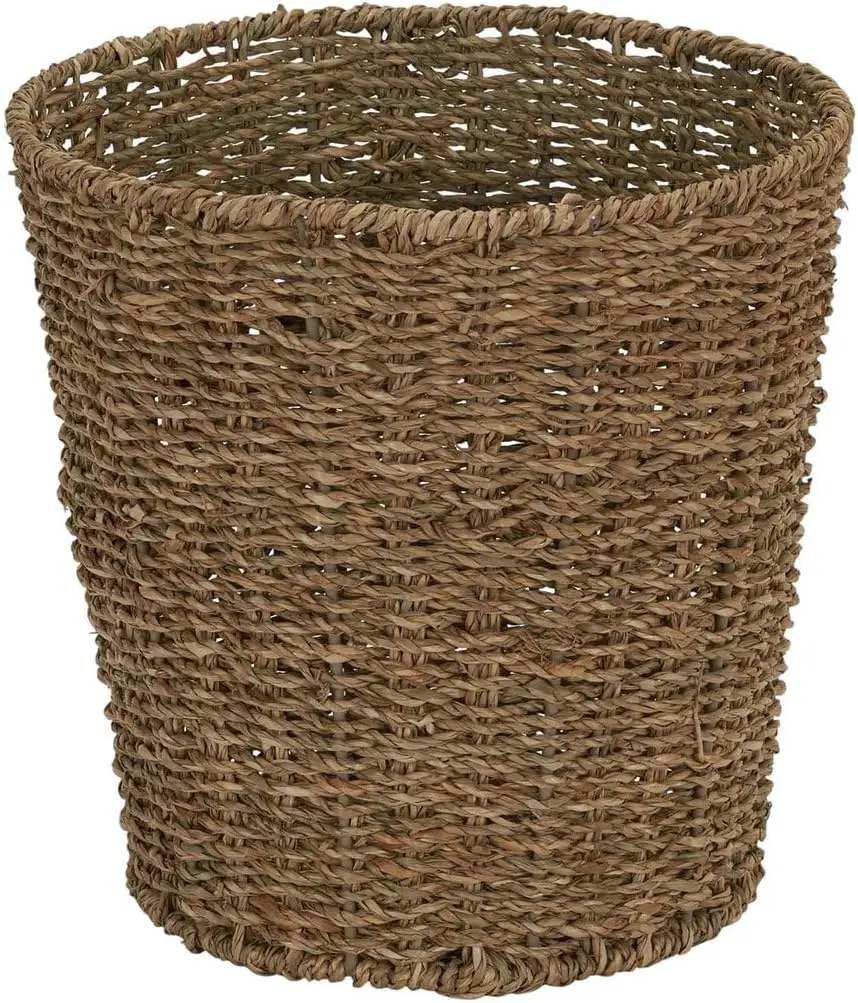 Handwoven Seagrass Waste Basket with Metal Frame, 10x10x10 Inches, for Bathroom Bedroom Office
Handwoven Seagrass Waste Basket with Metal Frame, 10x10x10 Inches, for Bathroom Bedroom Office