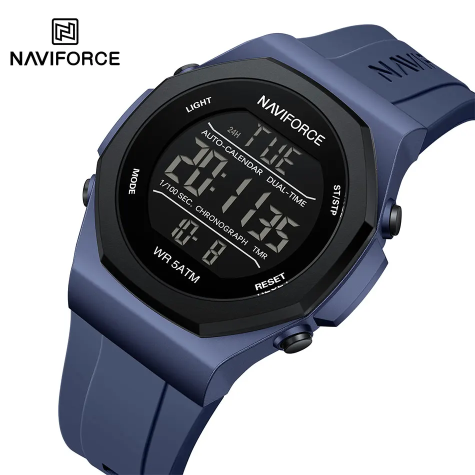 NAVIFORCE Спортивные часы для мужчин 5 атм Водонепроницаемые многофункциональные электронные часы Мужские цифровые наручные часы с ЖК-дисплеем для мужчин и студентов 2025
NAVIFORCE Спортивные часы для мужчин 5 атм Водонепроницаемые многофункциональные электронные часы Мужские цифровые наручные часы с ЖК-дисплеем для мужчин и студентов 2025