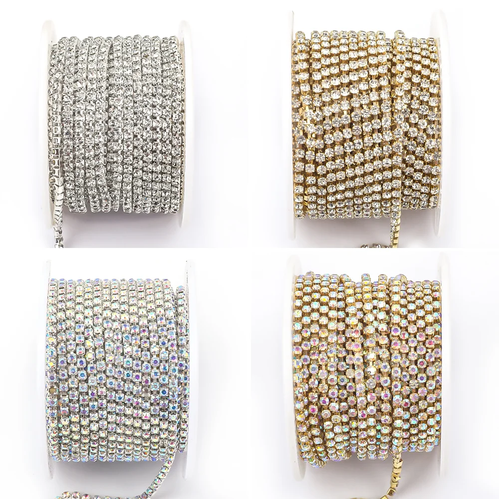10Yards/roll SS6-SS16 Glitter Crystal Rhinestone Chain Sew-On Glue-On For Clothes DIY Garment Accessories trim Cup Chain
10Yards/roll SS6-SS16 Glitter Crystal Rhinestone Chain Sew-On Glue-On For Clothes DIY Garment Accessories trim Cup Chain