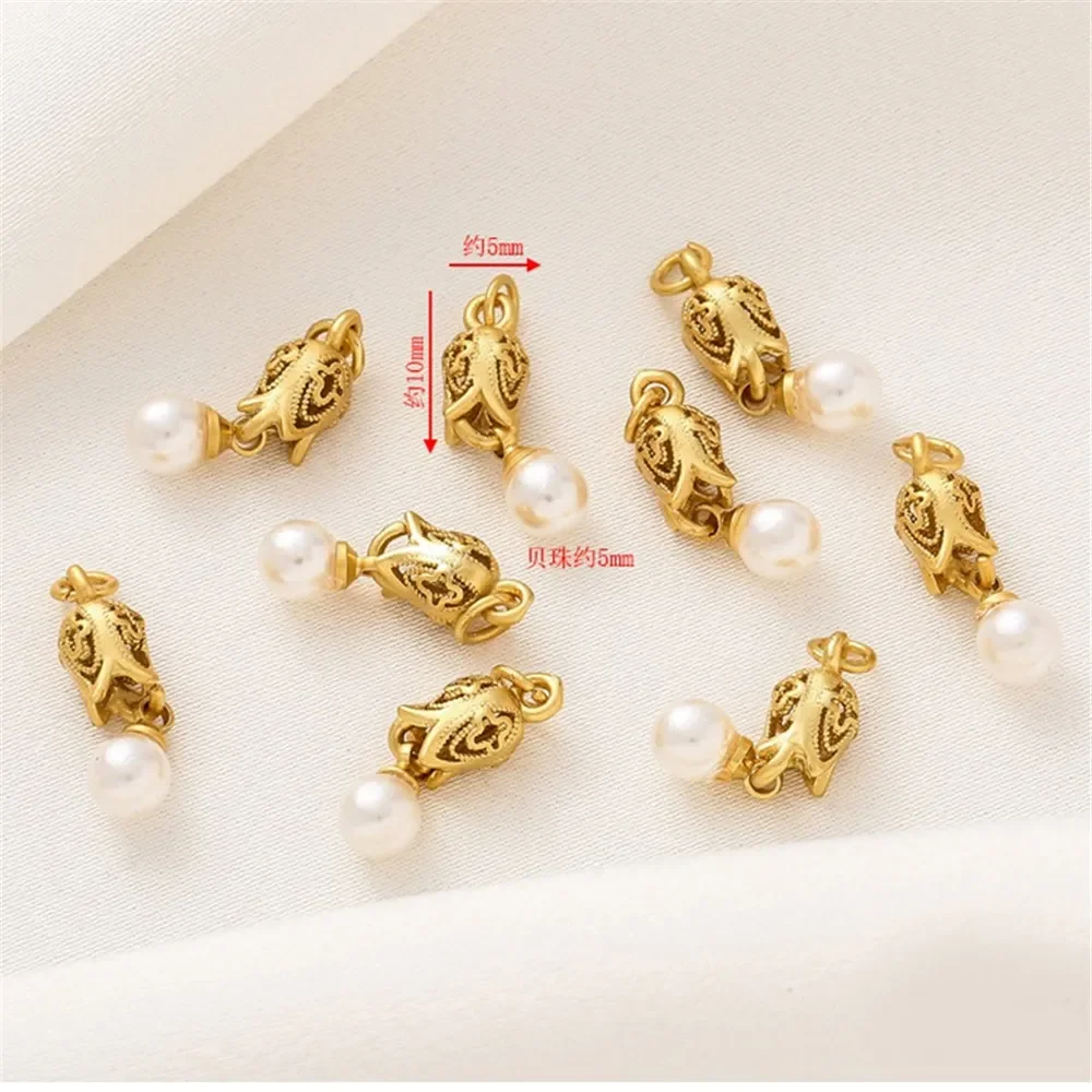 Ancient Gold Hoarse Gold Color-preserving Bud Hanging Pearl Bead Pendant DIY Handmade Bracelet Necklace Ear Pendant Accessories
Ancient Gold Hoarse Gold Color-preserving Bud Hanging Pearl Bead Pendant DIY Handmade Bracelet Necklace Ear Pendant Accessories