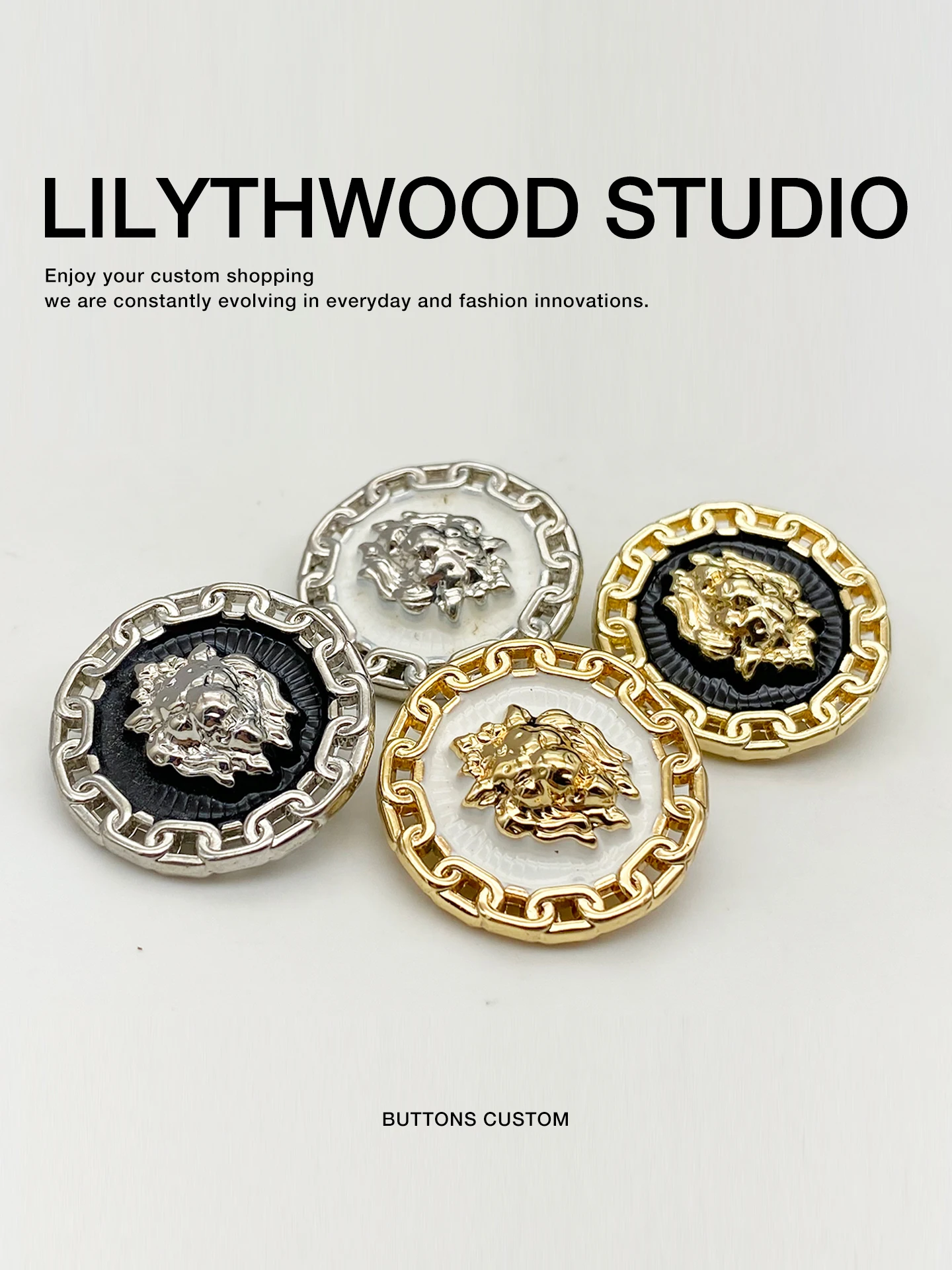 Высококачественная металлическая пуговица в форме головы льва, круглая, для одежды, пальто, свитеров, модная, изысканная, для шитья своими руками, аксессуары для рукоделия.
Высококачественная металлическая пуговица в форме головы льва, круглая, для одежды, пальто, свитеров, модная, изысканная, для шитья своими руками, аксессуары для рукоделия.