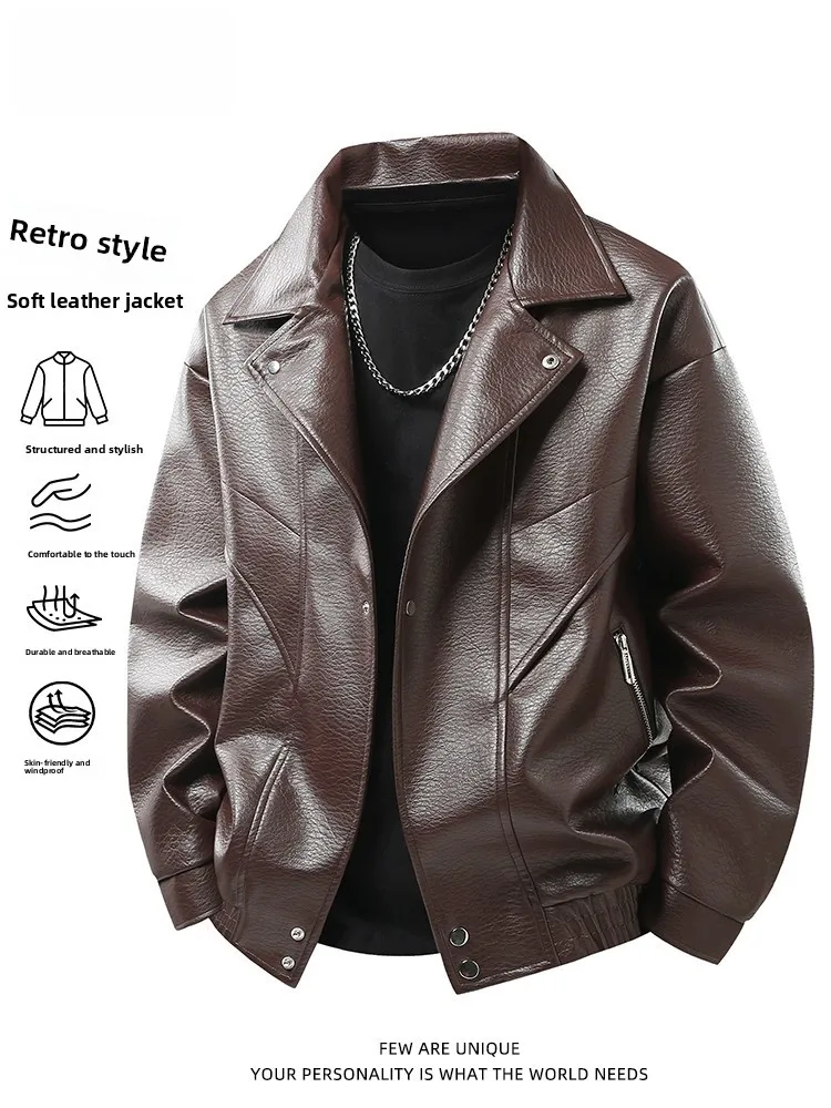 TUCANO Men's PU Leather Jaet Stand Collar Windproof Motorcycle Sle Faionable Casual Youth Polyester Blend Long Sve
TUCANO Men's PU Leather Jaet Stand Collar Windproof Motorcycle Sle Faionable Casual Youth Polyester Blend Long Sve