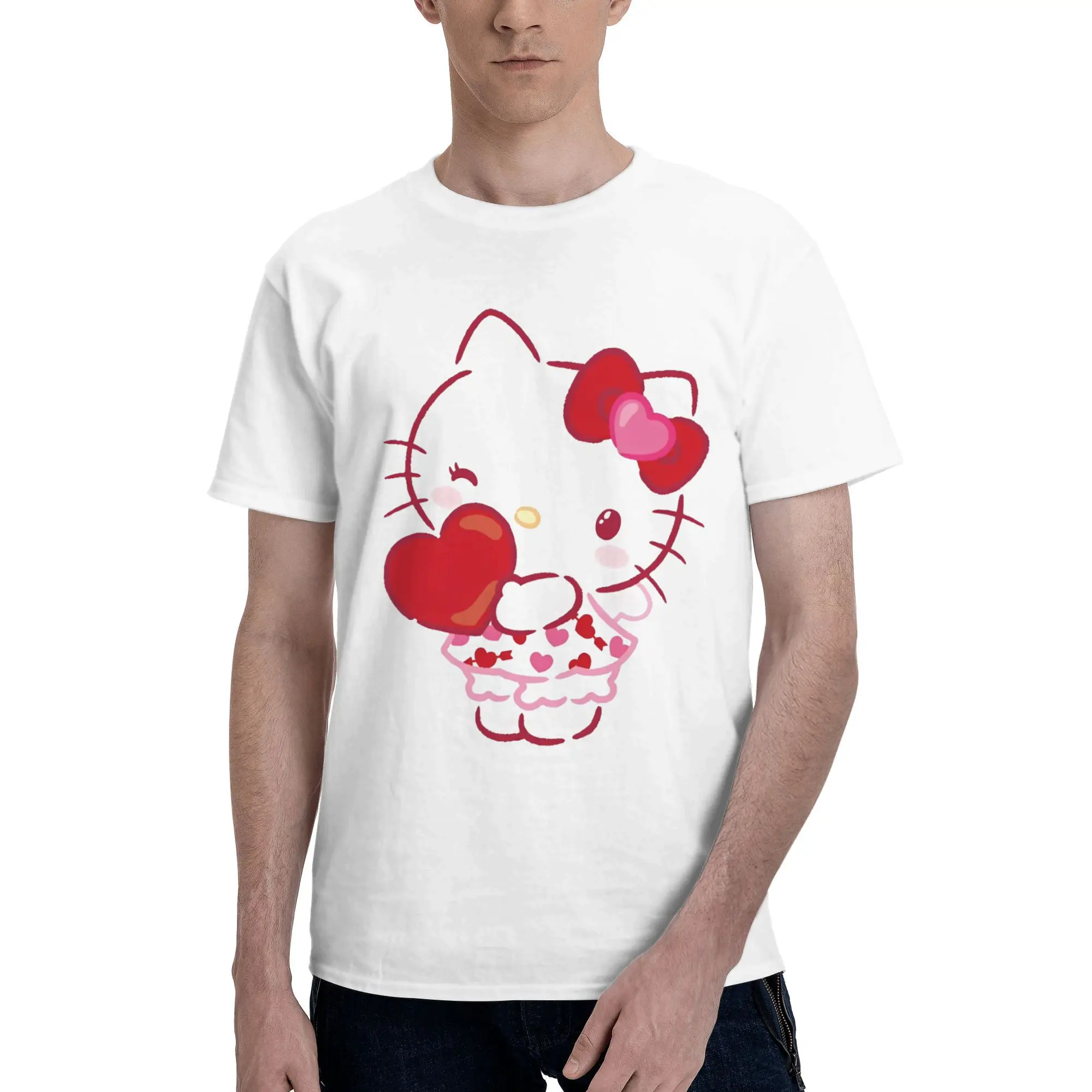 Hello Kitty Cartoon Mange Men's T Shirts Novelty Tees Short Sleeve Round Collar T-Shirt Pure Cotton Printing Clothes
Hello Kitty Cartoon Mange Men's T Shirts Novelty Tees Short Sleeve Round Collar T-Shirt Pure Cotton Printing Clothes