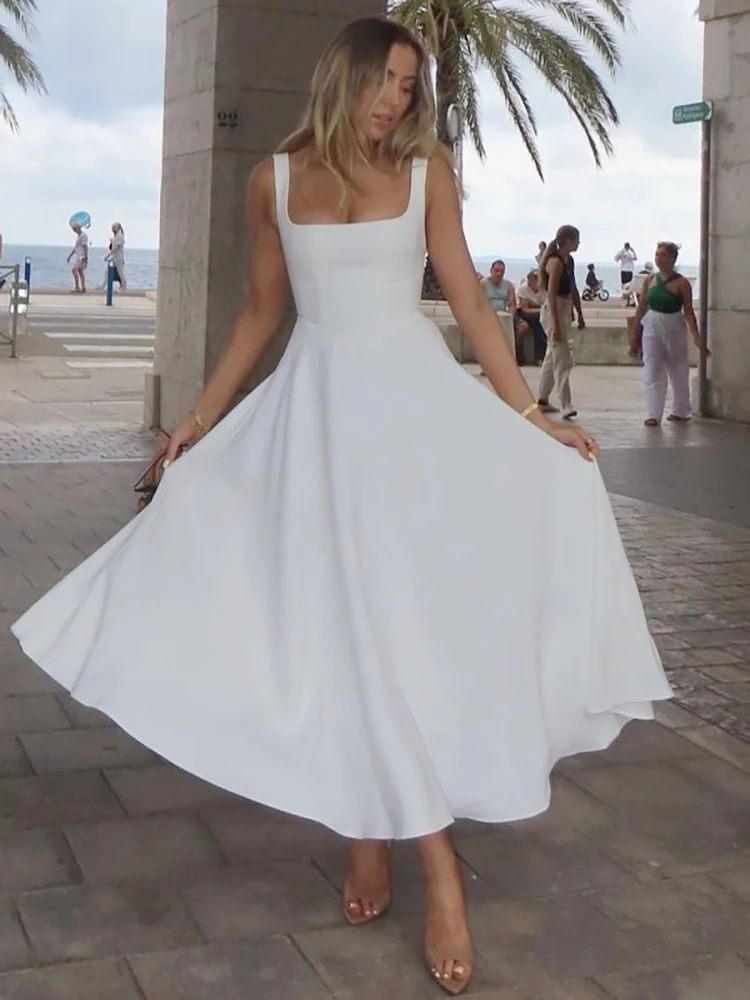2026 New Sexy Square Collar Women Maxi Dress White Spaghetti Strap High Waist Dress Female Summer Slim Elegant Party Clubwear
2026 New Sexy Square Collar Women Maxi Dress White Spaghetti Strap High Waist Dress Female Summer Slim Elegant Party Clubwear