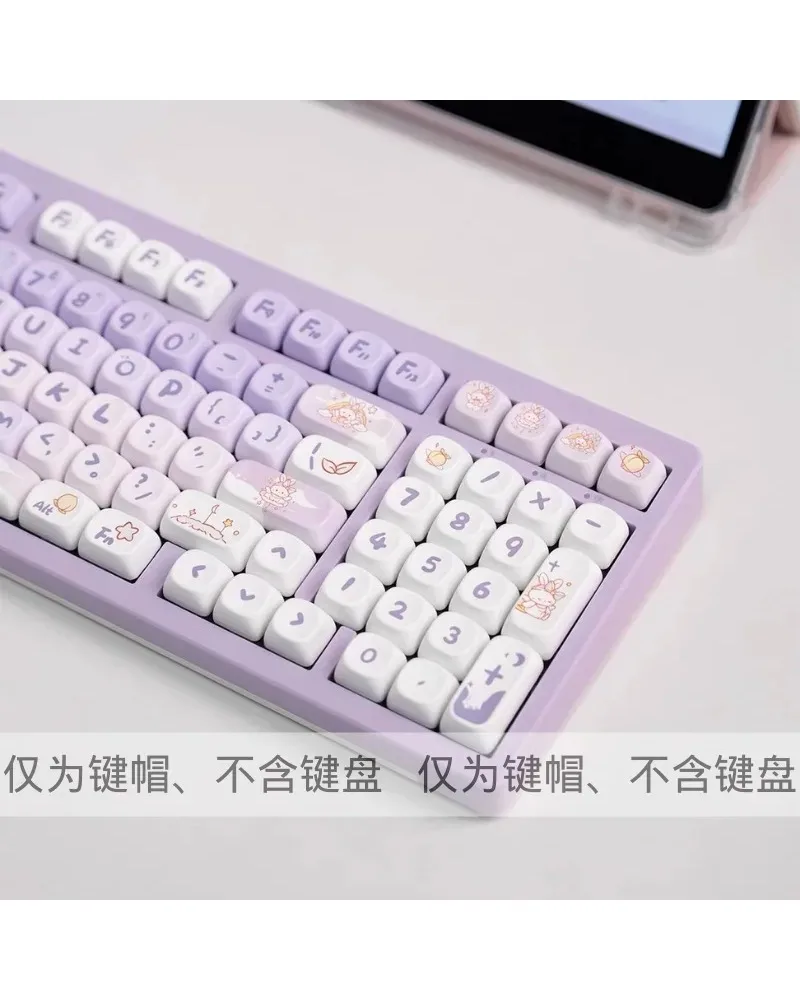 Cute Rabbit Motif PBT Keycaps MOA Height Five Side Dye Sublimation Fashion Purple Full Set Custom Keycaps
Cute Rabbit Motif PBT Keycaps MOA Height Five Side Dye Sublimation Fashion Purple Full Set Custom Keycaps