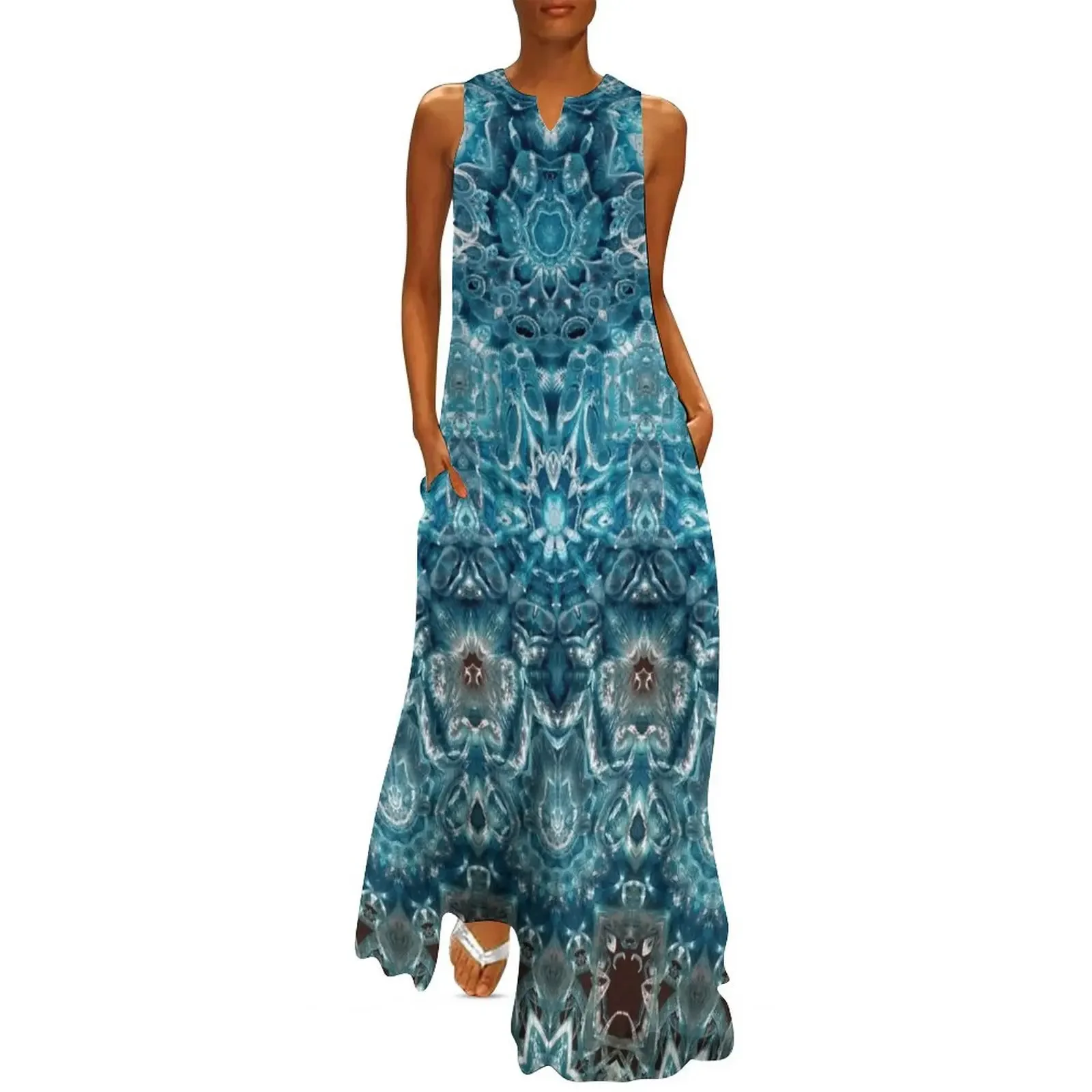Aqua Glass Sculpture Abstract Long Dress Female clothing wedding guest dress 2025 womens dress sexy
Aqua Glass Sculpture Abstract Long Dress Female clothing wedding guest dress 2025 womens dress sexy