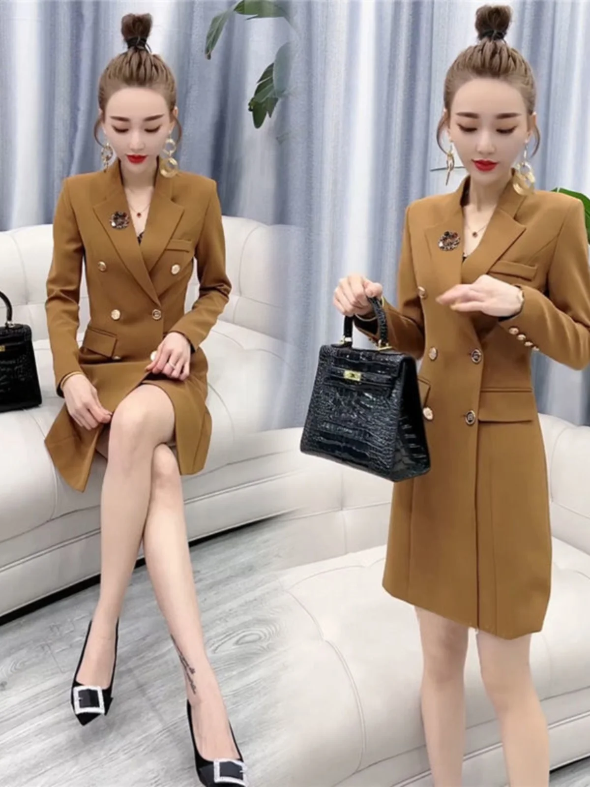 Slimming Long Sleeve Midi Dress Early Autumn Fashionable Korean Style Suit Skirt High Quality Elegant Style plus Size Options
Slimming Long Sleeve Midi Dress Early Autumn Fashionable Korean Style Suit Skirt High Quality Elegant Style plus Size Options