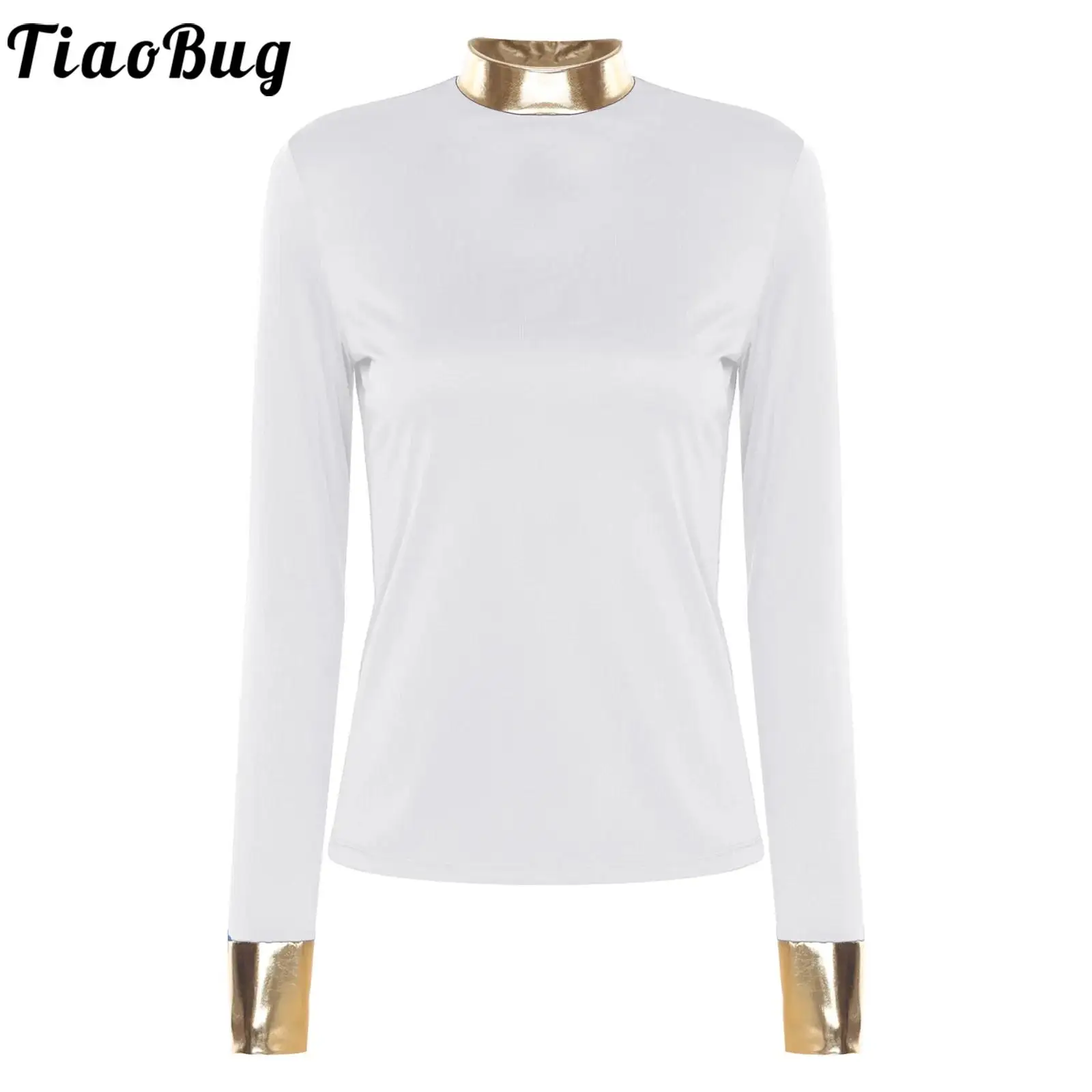 Women Dance Worship Praise Shirt Tops Lyrical Modern Dance Performance Shirt Stand Collar Long Sleeve Metallic Shiny Spliced Top
Women Dance Worship Praise Shirt Tops Lyrical Modern Dance Performance Shirt Stand Collar Long Sleeve Metallic Shiny Spliced Top