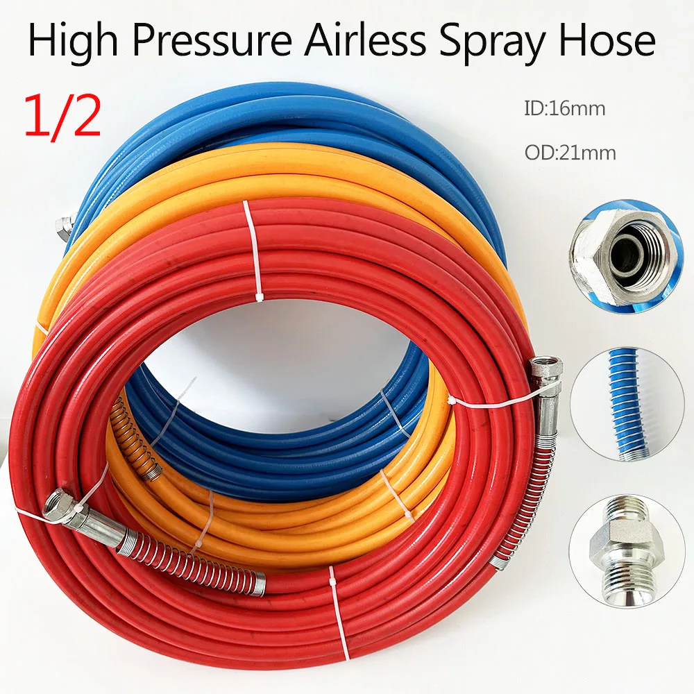 High Pressure Hose Connector 1/2'' BSP 0.5~40M 5075PSI Airless Paint Sprayer Spare Part Sprayer Hose Connecting Pipe Fiber Tube
High Pressure Hose Connector 1/2'' BSP 0.5~40M 5075PSI Airless Paint Sprayer Spare Part Sprayer Hose Connecting Pipe Fiber Tube