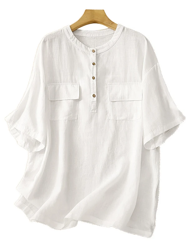 Women's Cotton Linen irt Summer ort Sve Loose Fit Pure Color Casual Sle Comfortable Breathable Loose Top for plus Size
Women's Cotton Linen irt Summer ort Sve Loose Fit Pure Color Casual Sle Comfortable Breathable Loose Top for plus Size