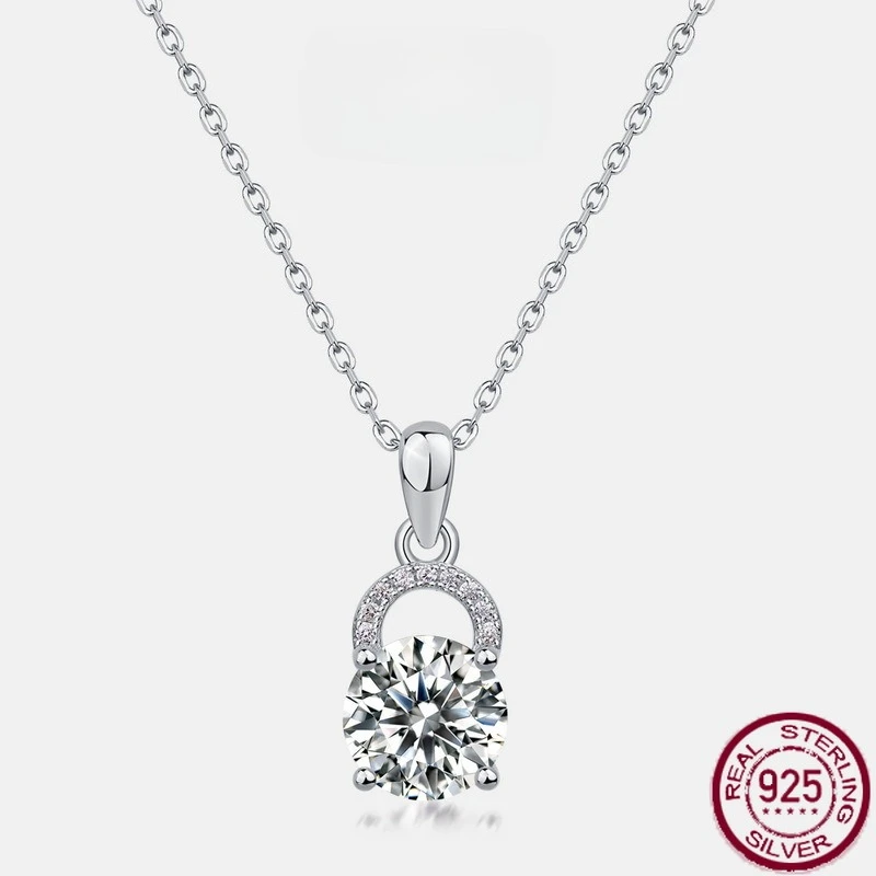 New S925 pure silver moissanit diamond simple four claw diamond pendant, round diamond necklace, wedding gift, wedding jewelry
New S925 pure silver moissanit diamond simple four claw diamond pendant, round diamond necklace, wedding gift, wedding jewelry