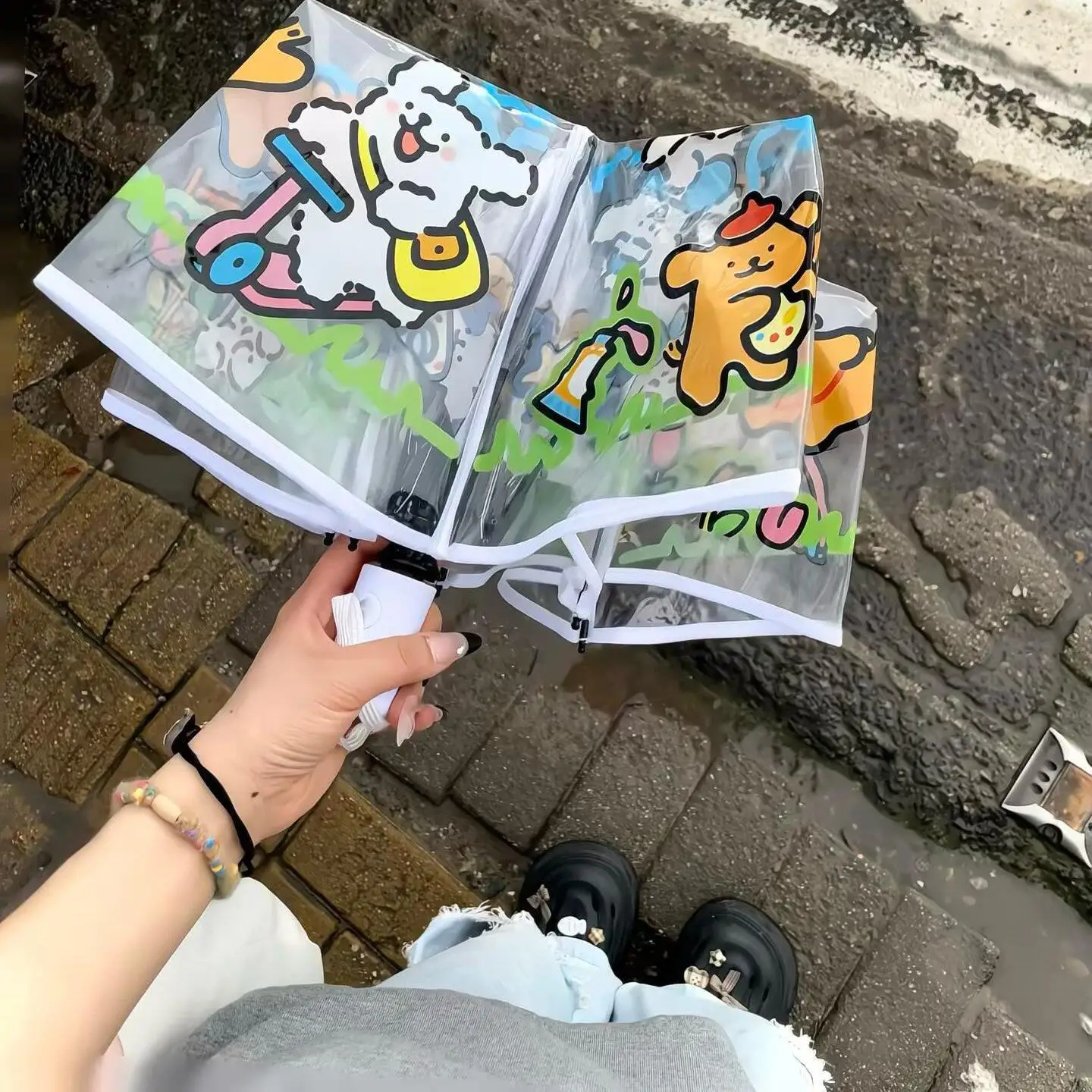Thickened Transparent Automatic Umbrella Line Little Dog Style for School Use Rain And Sun Protection Portable Compact Design
Thickened Transparent Automatic Umbrella Line Little Dog Style for School Use Rain And Sun Protection Portable Compact Design