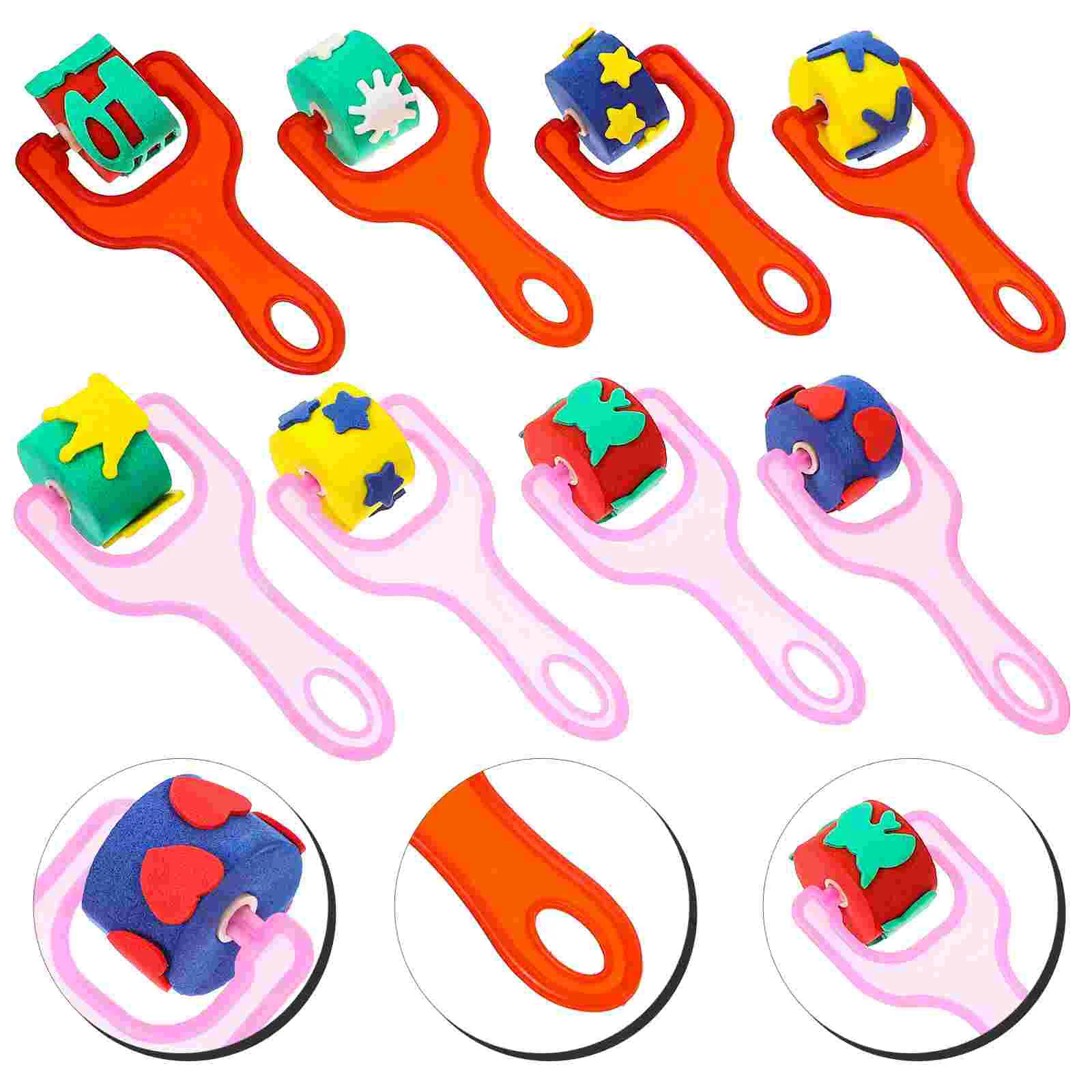 8 Pcs Sponge Stampers Set EVA Rollers Red Handles Kids Painting Stamps Portable Craft Supplies Handprint
8 Pcs Sponge Stampers Set EVA Rollers Red Handles Kids Painting Stamps Portable Craft Supplies Handprint