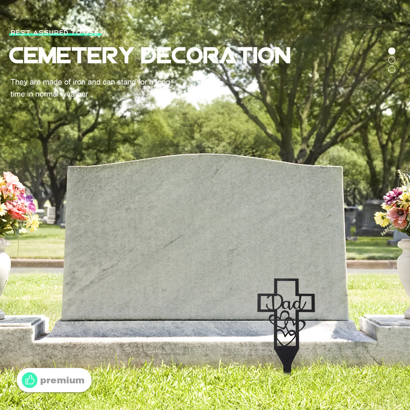 Decorative Iron Yard Stakes Cemetery Lawn Ornament Crosses Grave Tombstones Mom Dad Strong Durable Weather Resistant
Decorative Iron Yard Stakes Cemetery Lawn Ornament Crosses Grave Tombstones Mom Dad Strong Durable Weather Resistant