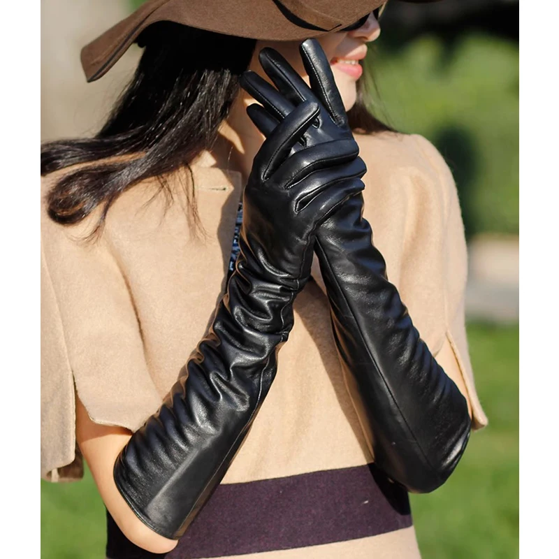 Women Genuine Leather Gloves 2025 Fall Winter Full Touchscreen Ladies Warm Lined Long Real Lambskin Gloves 35cm/40cm/50cm/60cm
Women Genuine Leather Gloves 2025 Fall Winter Full Touchscreen Ladies Warm Lined Long Real Lambskin Gloves 35cm/40cm/50cm/60cm