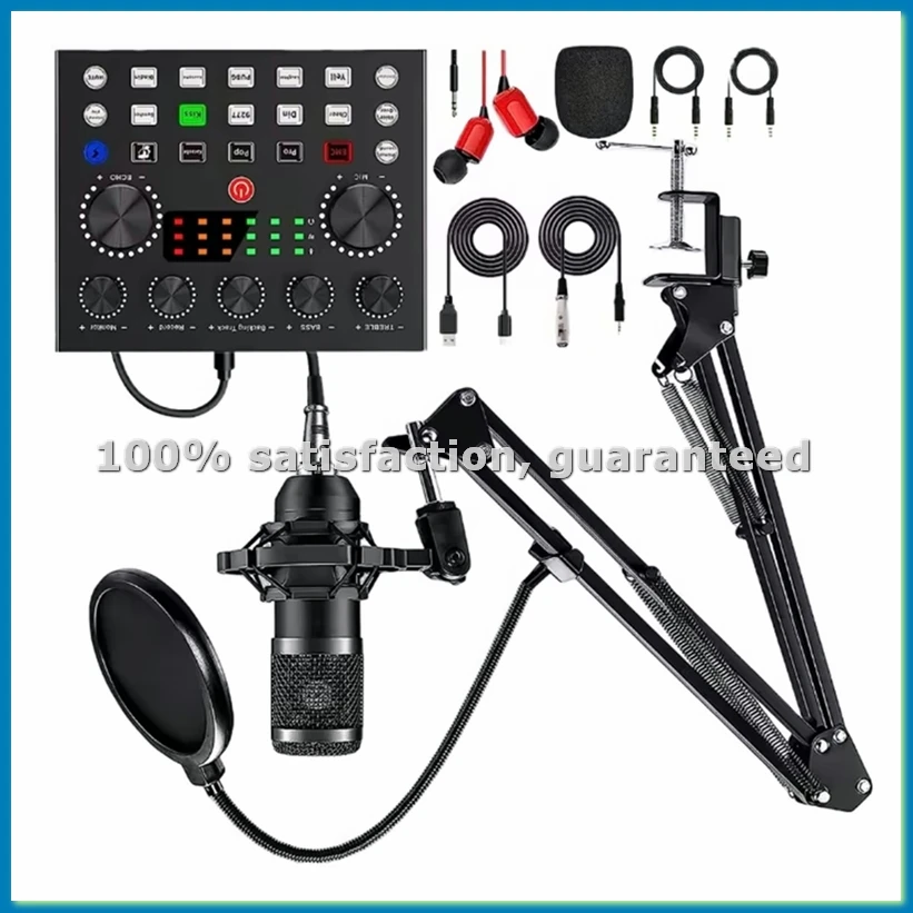 BM800 V8s Podcast Equipment Professional Audio Condenser Mic with Sound Card for Karaoke Podcast Recording-A09I
BM800 V8s Podcast Equipment Professional Audio Condenser Mic with Sound Card for Karaoke Podcast Recording-A09I