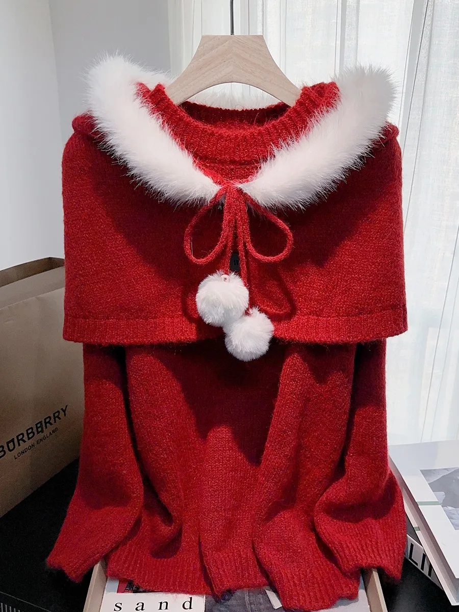 Cisas, красная пушистая вязаная шапка, женская зимняя новая свободная утягивающая шапка из двух предметов, моющийся свитер, удобная посадка
Cisas, красная пушистая вязаная шапка, женская зимняя новая свободная утягивающая шапка из двух предметов, моющийся свитер, удобная посадка