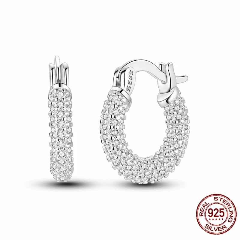Hot Selling 925 Sterling Silver Hoop Starlight Dazzling Full-set Ring Earrings for Women Pretty Wedding Holiday Jewelry Gifts
Hot Selling 925 Sterling Silver Hoop Starlight Dazzling Full-set Ring Earrings for Women Pretty Wedding Holiday Jewelry Gifts