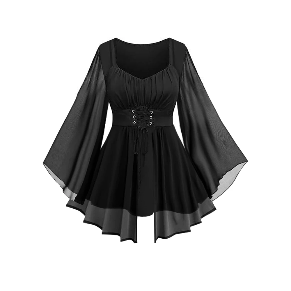Plus Size Mesh Women Blouse Square Collar Long Sleeves Sexy Streetwear Lace-up Tierred Summer T-Shirt Elegant Female Tees Shirts
Plus Size Mesh Women Blouse Square Collar Long Sleeves Sexy Streetwear Lace-up Tierred Summer T-Shirt Elegant Female Tees Shirts