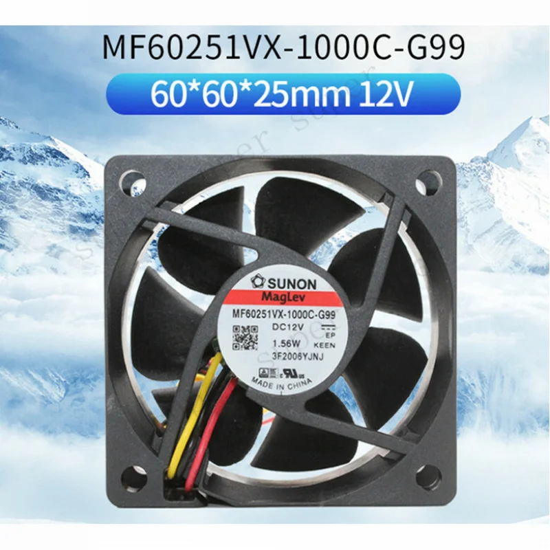 S+ SUNON MF60251VX-1000C-G99 12V 1.56W 6025 High Air Volume Cooling Fan 3-wire
S+ SUNON MF60251VX-1000C-G99 12V 1.56W 6025 High Air Volume Cooling Fan 3-wire