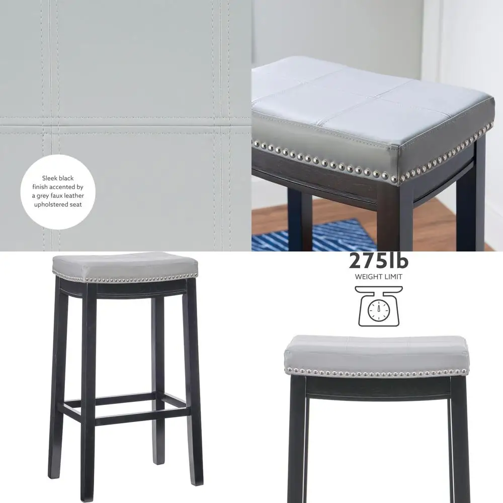 Elegant Grey Bar Stool in Sleek Black Finish
Elegant Grey Bar Stool in Sleek Black Finish