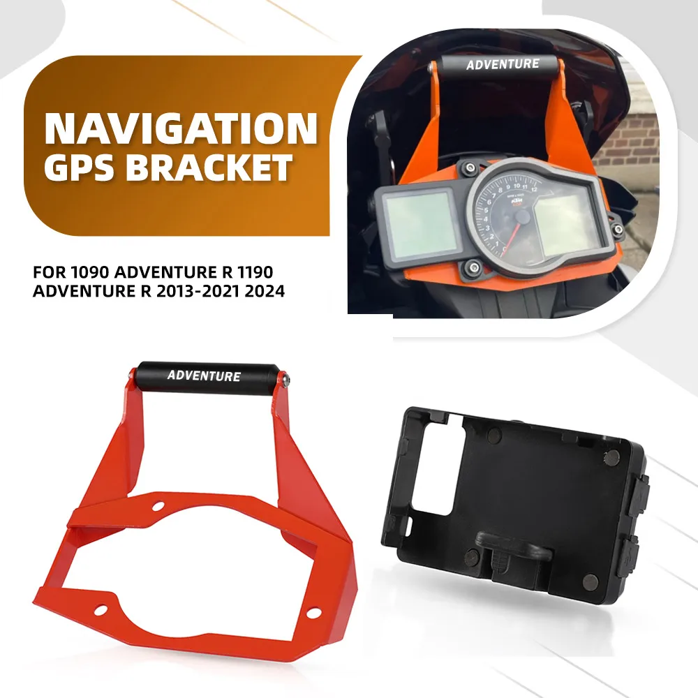 For 1090 Adventure R 1190 ADVENTURE R 2013-2021 2024 Motorcycle Navigation Bracket GPS Navigator USB Charging Phone Holder