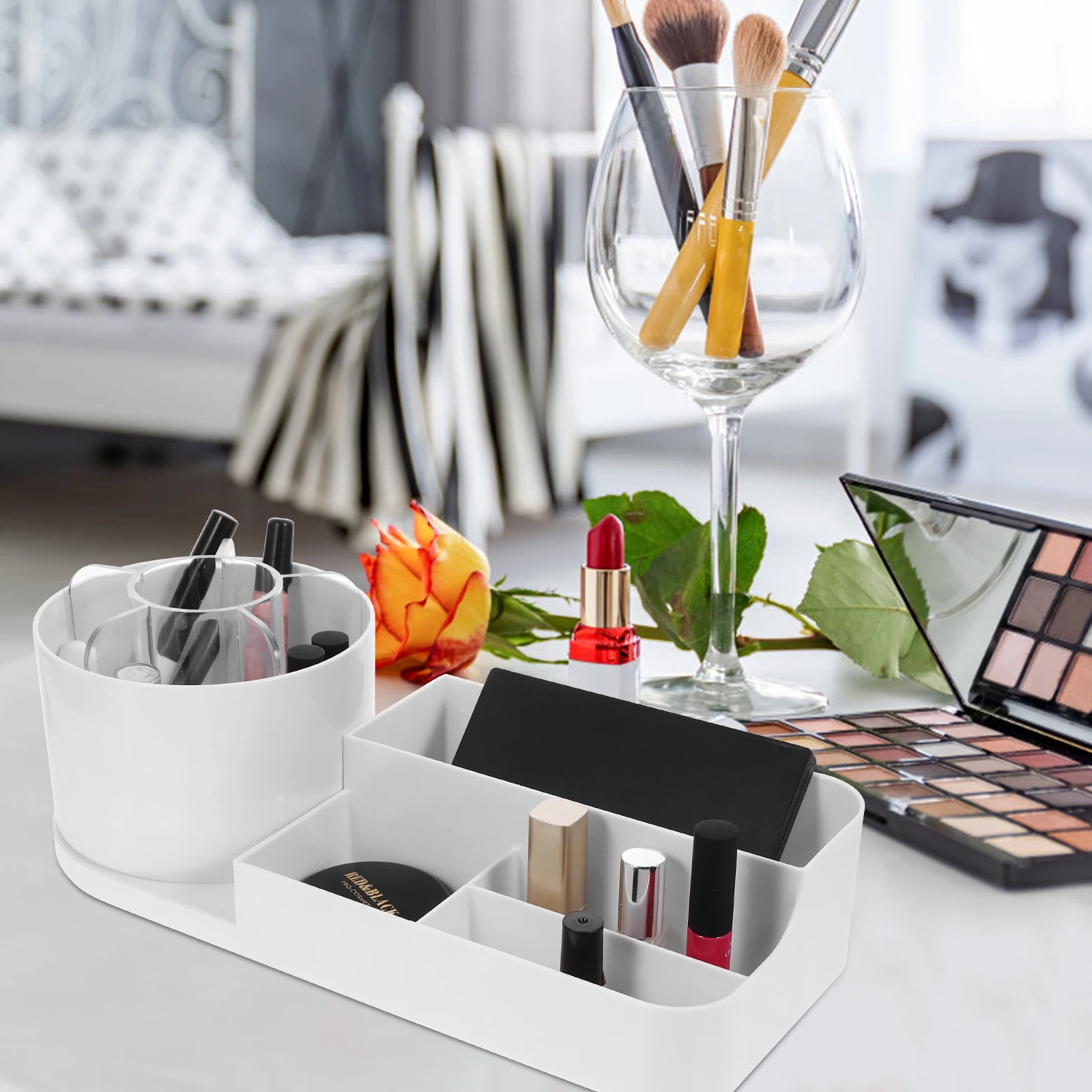Double-sided Makeup Storage Box Organizer Rack Brush Holder Rotating Desktop Tray Plastic Space-saving
Double-sided Makeup Storage Box Organizer Rack Brush Holder Rotating Desktop Tray Plastic Space-saving