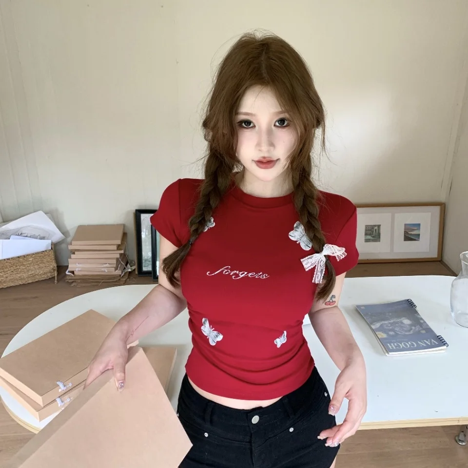 Summer New Print Splice Shoulder Short Sleeve T-Shirt Women Slimming One-Piece with Chest Pad Sweet Style Nylon Fabric
Summer New Print Splice Shoulder Short Sleeve T-Shirt Women Slimming One-Piece with Chest Pad Sweet Style Nylon Fabric
