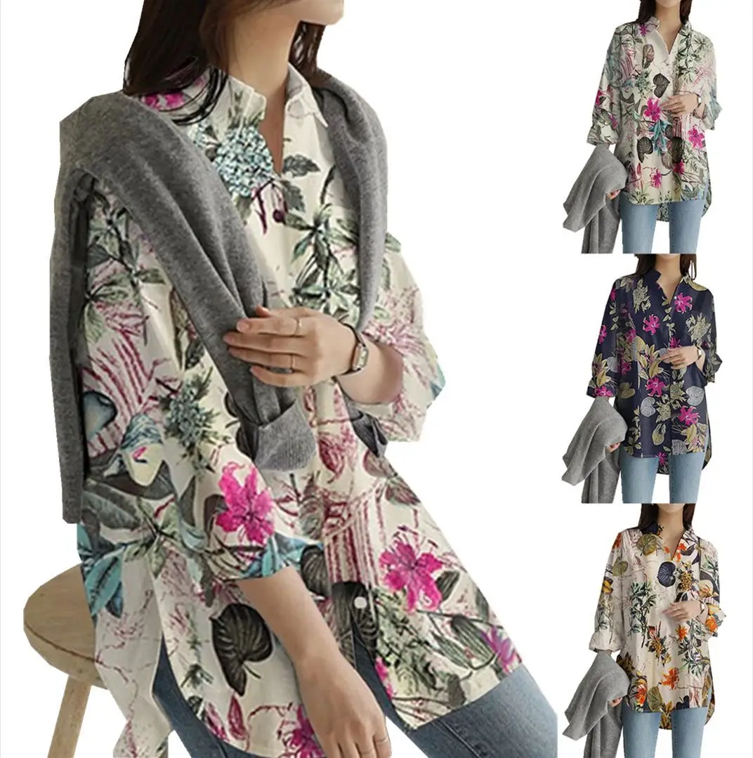 Spring Women's Shirt Long Sleeve Lapel Loose Large Size Fashion Casual Street Button Blouses
Spring Women's Shirt Long Sleeve Lapel Loose Large Size Fashion Casual Street Button Blouses